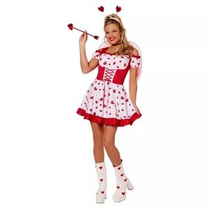 Spirit Halloween Adult Red Cupid Cutie Dress Costume - BN